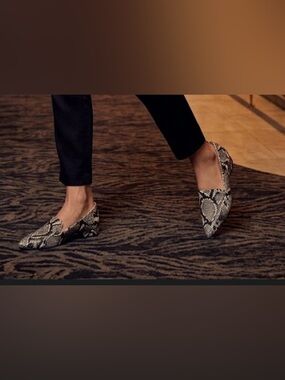 Nine West Women’s Snake-Print Block Heel Pumps - Black/Gray